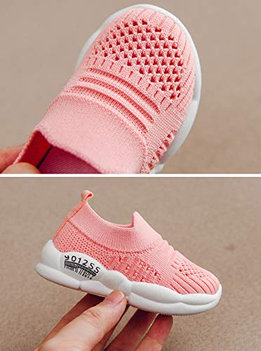 DEBAIJIA Zapatos para Niños 3-18M Bebé Caminan Zapatillas Deporte sin Cordones Transpirables Malla Ligera Antideslizante TPR-Materiale(Rojo-17)