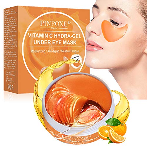 Debajo de la máscara para ojos, almohadillas para ojos, película antienvejecimiento, máscara para colágeno con vitamina C, ojeras,líneas finas, bolsas para los ojos, hinchazón (60 pares)