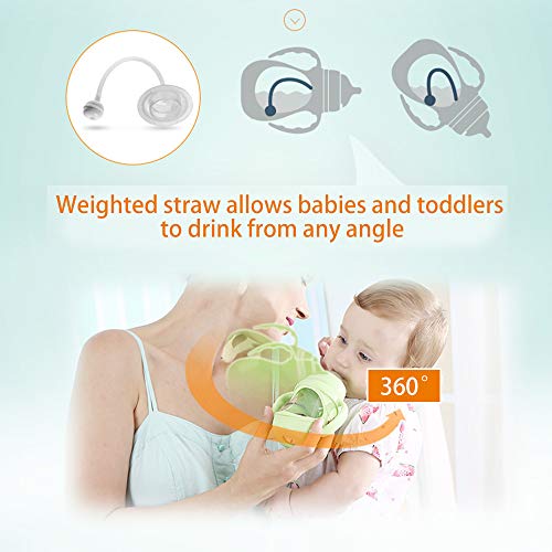 Decdeal Biberón de Cristal Natural con Tetina de Silicona Anticólico 150/240ml