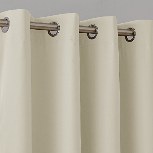 Deconovo Crotinas Dormitorio Infantil Aislamiento Térmico con Forro de Gris Plata 1 Par 140 x 175 cm Beige