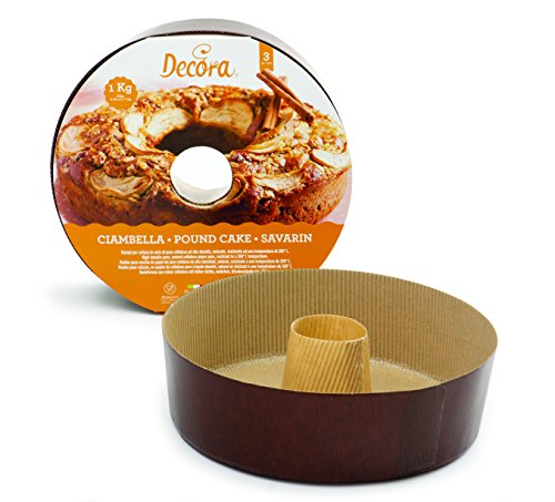 Decora 0320175 3 MOLDES SAVARIN DE Papel Ø 22X H 7 CM - 1KG