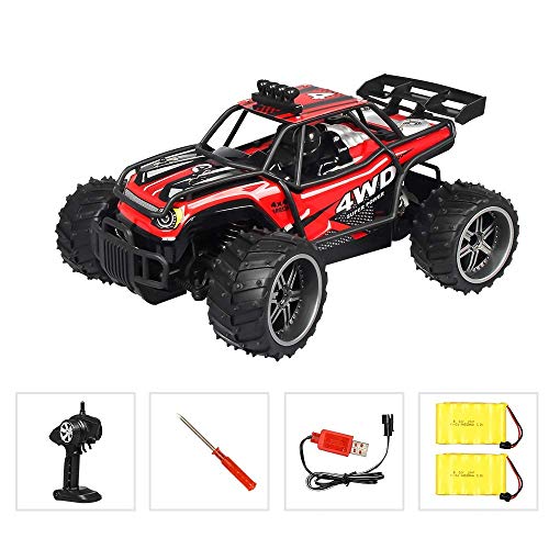Decoración de escritorio de coches RC 01:16 Con 2 baterías recargables - 4WD 2.4Ghz rastreadores Vehículo de todo terreno de alta velocidad que compite con los coches del juguete electrónico Off Road