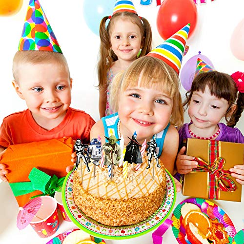 Decoración para tartas de Star Wars, 48 piezas, decoración para tartas de Star Wars, decoración de tartas para fans de Star Wars, fiesta de cumpleaños para niños