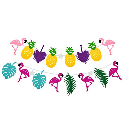 Decoración Tropical Hawaiana, Fiesta Temática de Luau en Hawaii Con Globos de Helio Flamingo Pinea, Decoración Garland Bunting Banner y Globos Látex