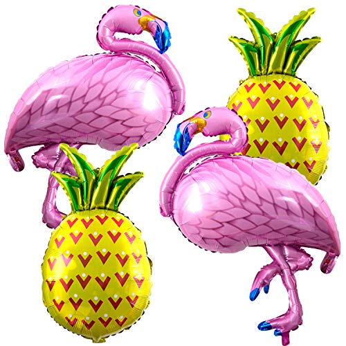 Decoración Tropical Hawaiana, Fiesta Temática de Luau en Hawaii Con Globos de Helio Flamingo Pinea, Decoración Garland Bunting Banner y Globos Látex