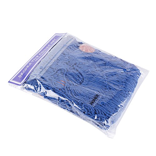 Decorativa Red de Pesca Náutica con Conchas Pared (2x1,5m) Colgante Navegación Beach Medianera de Decoración de Casa Fiesta Luau Partido Color Azul