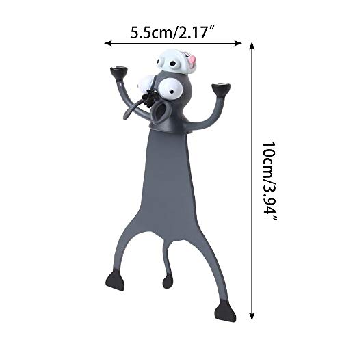 DEDC Marcapáginas de Dibujos Animados de 3D Animales Marcadores de Lectura para Libro para Estudiantes Oficina Papelería Regalo Ideal para Niños Niñas (Asno)