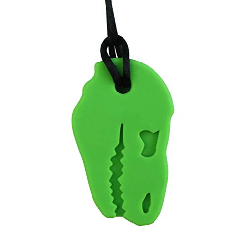 Deeabo 5 Piezas Collar Sensorial Para Masticar, Collar de Dentición Dinosaurios Juguetes Para Niños Juguetes Masticación Dinosaurio Silicona Grado Alimenticio para Autismo, Adhd, Bebés De Dentición