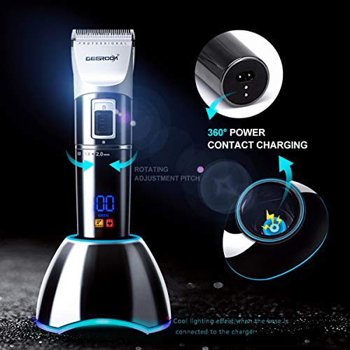 DEERCON Cortapelos Cortapelo Máquina Cortar Pelo Profesional para Hombres Recortador de barba con Batería Recargable y Pantalla LCD