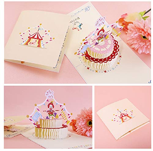 Deesospro® Tarjetas de felicitación Cumpleaños los niños, Tarjeta de cumpleaños Regalo para familiares, amigos y amantes, Tarjeta de felicitación emergente 3D, (feliz cumpleaños payaso)