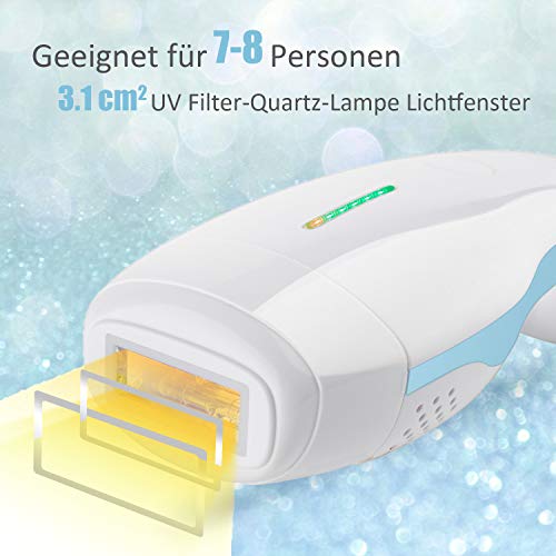 DEESS IPL GP586 - Depiladora de vello basada en luz para una piel suave y duradera, 350.000 pulsaciones de luz, sistema de depilación con gafas de protección solar, color azul