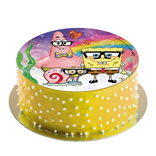 Dekora- Decoracion Tartas de Cumpleaños Infantiles en Disco de Oblea de Bob Esponja-20 cm (160160)