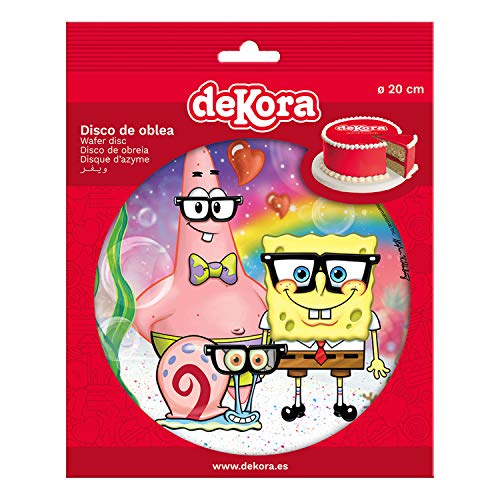 Dekora- Decoracion Tartas de Cumpleaños Infantiles en Disco de Oblea de Bob Esponja-20 cm (160160)