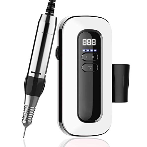 Delanie Torno para Uñas Profesional 35000 rpm Portátil Recargable para Acrílico o de Gel Manicura y Pedicura con 6 Fresas para Torno Manicura para Salón de Belleza y Casa