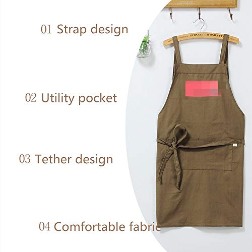 Delantal de Cocina Diseño clásico Simple Delantal de algodón Ajustable Ajustable for Hombres, Mujeres Chef para Hornear jardinería Barbacoa (Color : Blue, Size : One Size)