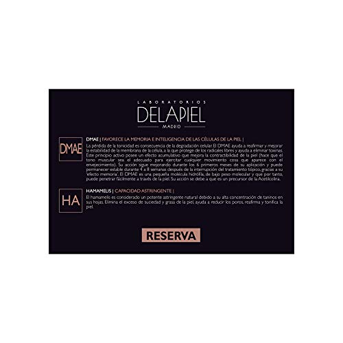 Delapiel Serum Facial Reserva DMAE 5% Activos de refuerzo - Reafirmante - 15 Ampollas