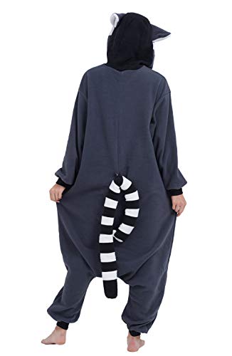 DELEY Unisexo Adulto Caliente Animal Pijamas Lémur Cosplay Disfraz Homewear Mamelucos Ropa De Dormir