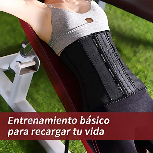 Delgeo Mujer Fajas Reductoras Corsé Waist Trainer Corset Reductor Adelgazante Bustiers de Cinturón Formación (M)