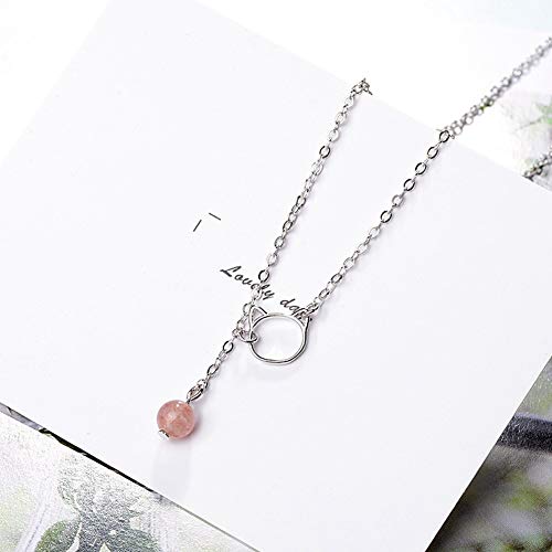 Delicate girl Cristal Collar Fresa Creativa Personalidad Femenina Temperamento Truco Durazno Cordones De Transferencia Cat Clavícula Cadena Versión Coreana De Moda De La Joyería