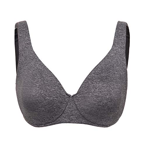 DELIMIRA Aislin Mujer Sujetador Talla Grande Reductor Sin Costuras Sin Relleno Marl Negro 115C