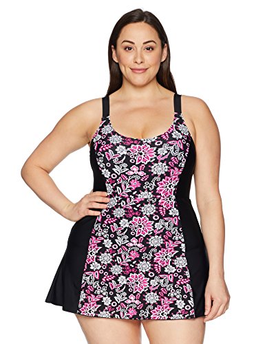 DELIMIRA - Bañador con Falda Traje de baño de Una Pieza para Mujer Multicolor #3 46