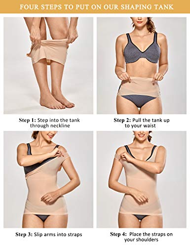 DELIMIRA Camiseta Moldeadora Camiseta Interior Body Shaper sin Costuras Ropa Interior para Mujer Beige 42