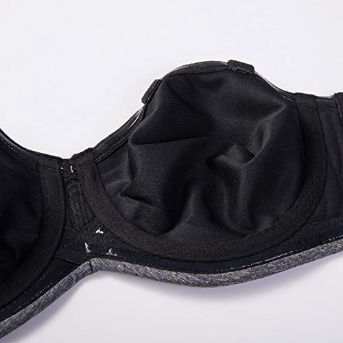 DELIMIRA - Mujer Sujetador Apoyo Invisible Sin Tirantes con Aros Marl Negro 85E