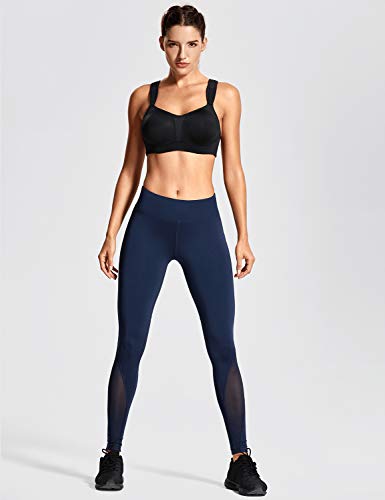 DELIMIRA Mujer Sujetador Deportivo Talla Grande de Alto Impacto Copas Moldeadas con Aros Negro 110C