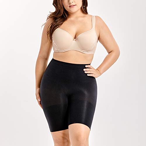 DELIMIRA Pantalones Moldeadores Braguitas Reductoras Adelgazantes Tallas Grandes para Mujer Negro 42