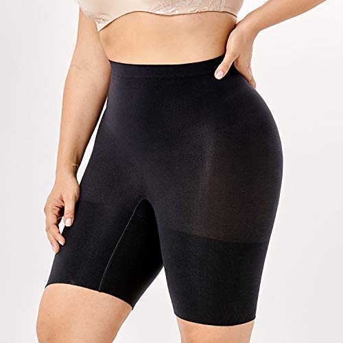 DELIMIRA Pantalones Moldeadores Braguitas Reductoras Adelgazantes Tallas Grandes para Mujer Negro 48-50