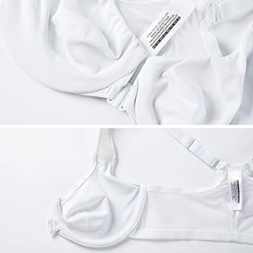 DELIMIRA - Sujetador Cierre Delantero con Aros para Mujer Blanco. 100B