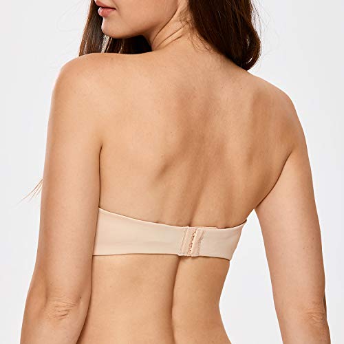 DELIMIRA - Sujetador Reductor con Aros sin Relleno sin Tirantes Tallas Grandes para Mujer Beige 110G