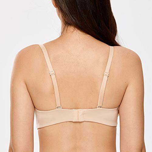 DELIMIRA - Sujetador Reductor con Aros sin Relleno sin Tirantes Tallas Grandes para Mujer Beige 95E