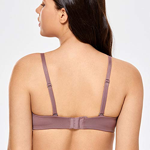 DELIMIRA - Sujetador Reductor con Aros sin Relleno sin Tirantes Tallas Grandes para Mujer Mochaccino 110D