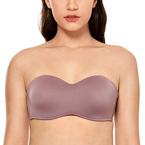 DELIMIRA - Sujetador Reductor con Aros sin Relleno sin Tirantes Tallas Grandes para Mujer Mochaccino 110D