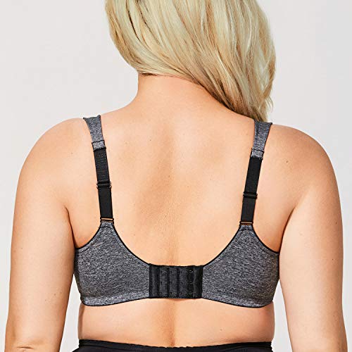 DELIMIRA - Sujetador Reductor Copa Completa Sin Relleno Minimizador para Mujer Gris Jaspeado 105D