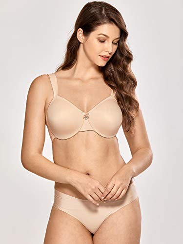 DELIMIRA Sujetador Reductor sin Relleno Tallas Grandes con Aros para Mujer Beige 115G