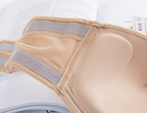 DELIMIRA- Sujetador sin Tirantes con Aros con Relleno de Encaje Beige 110C