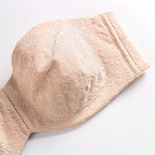 DELIMIRA - Sujetador Sin Tirantes con Aros Invisible para Mujer Beige 110D