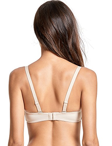 DELIMIRA - Sujetador sin Tirantes con Aros Moldeado Tallas Grandes para Mujer Beige 110G