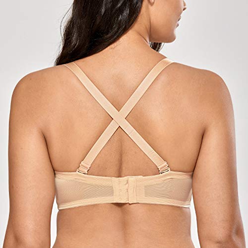 DELIMIRA - Sujetador Sin Tirantes con Aros Sin Relleno Mujer Beige 115C