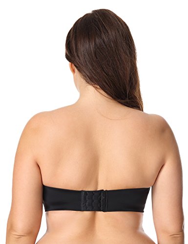DELIMIRA - Sujetador sin Tirantes Push Up con Relleno de Encaje Negro 110C