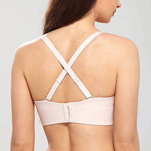 DELIMIRA - Sujetador sin Tirantes Talla Grande Copa Foam con Aros para Mujer Beige 90C