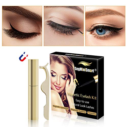 Delineador de ojos magnético, resistente al agua, a prueba de sudor, delineador de ojos magnético con pestañas magnéticas y pinzas