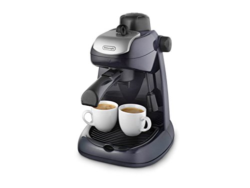 De'longhi EC7 - Cafetera hidropresión, 800 w, variedad cafés, 2 tazas, tapa seguridad, sistema capuccino, negro y plata