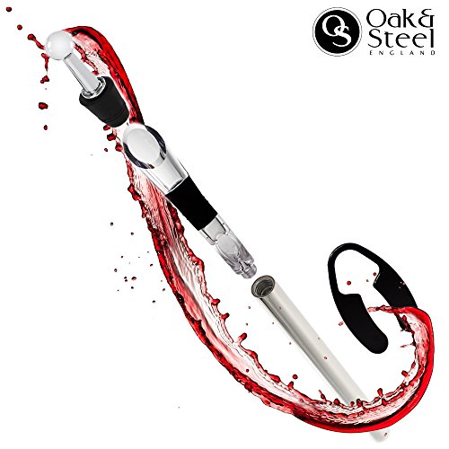 Deluxe 5 en 1 Enfriador, Vertedor y Aireador – Ideal para Enfriamiento de Vino - Utensilio Cortador de Aluminio y Bolsa de Almacenamiento - Accesorio Para Fiestas Eventos – Regalo para Navidad