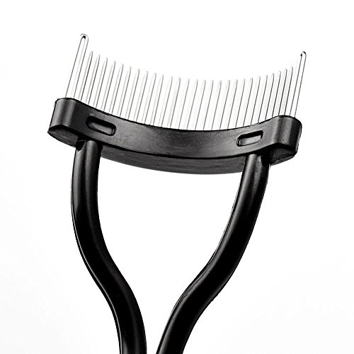Deluxe Eyelash Comb with Stainless Steel Ends, Lash Separator, clumps Remover, Eyelash Mascara Brush and metal Tooth Comb, Eyelash Comb with Ergonomically Bent Stainless Steel Tips