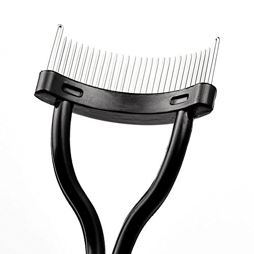 Deluxe Eyelash Comb with Stainless Steel Ends, Lash Separator, clumps Remover, Eyelash Mascara Brush and metal Tooth Comb, Eyelash Comb with Ergonomically Bent Stainless Steel Tips