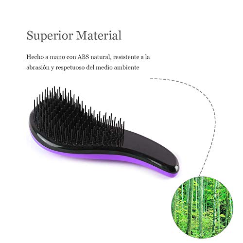 Demarkt Mejor Cepillo de Pelo Peines Tangle-Free Gran Grueso Ondulado Rizado o Cabello Fino Sobre Mujeres Niñas（Violeta)