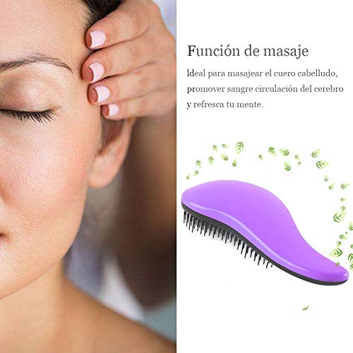 Demarkt Mejor Cepillo de Pelo Peines Tangle-Free Gran Grueso Ondulado Rizado o Cabello Fino Sobre Mujeres Niñas（Violeta)